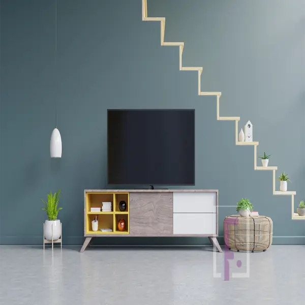 tv unit under stairs