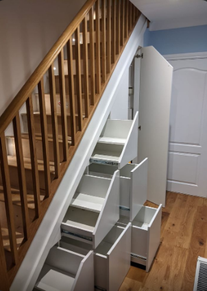storage under stairs